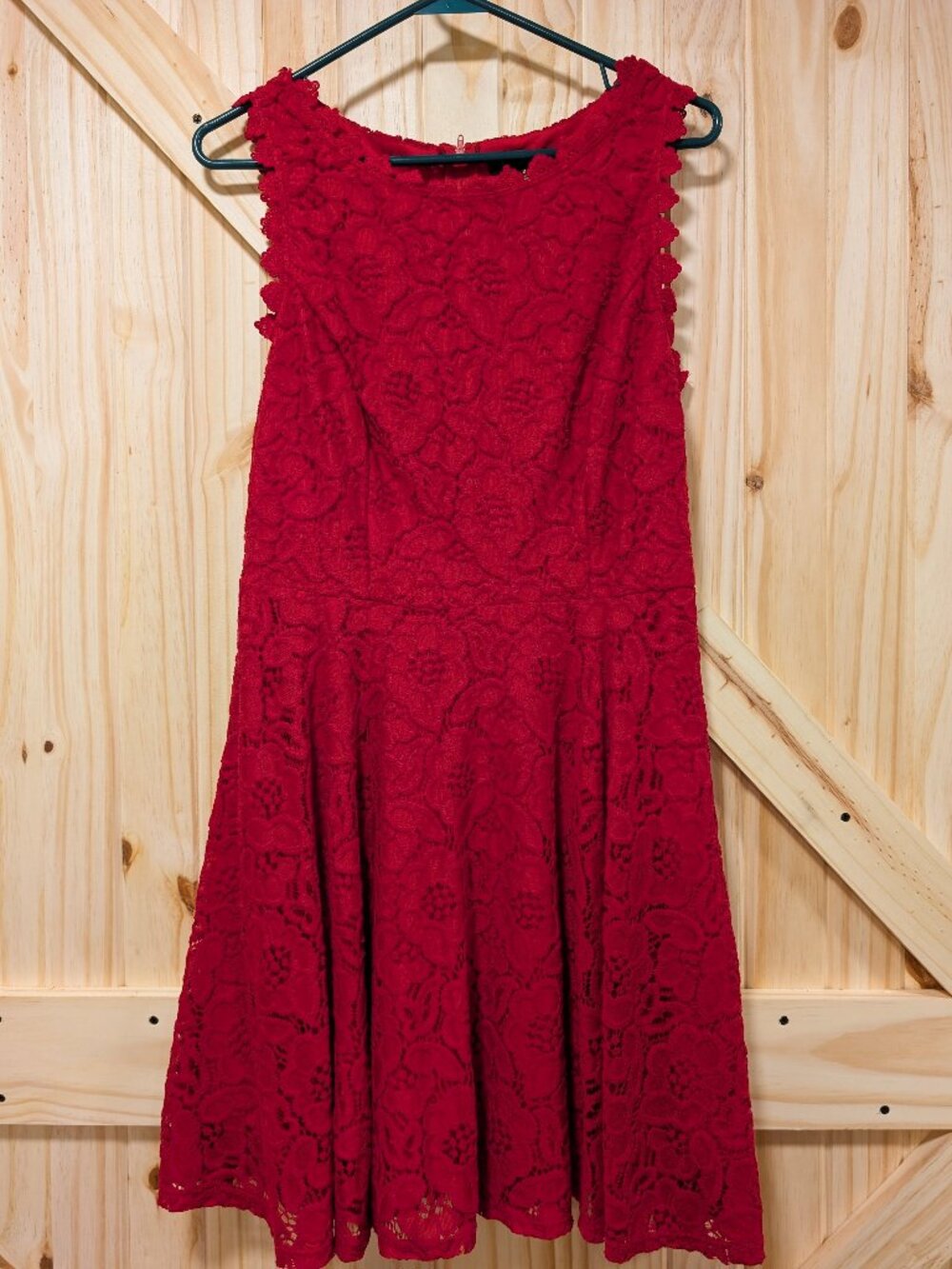 Red lace overlay dress size 9 City Studio